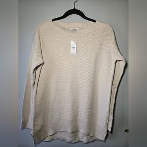 LOFT Cream Textured Knit Oversized Sweater – NWT ~ Size‎ Small